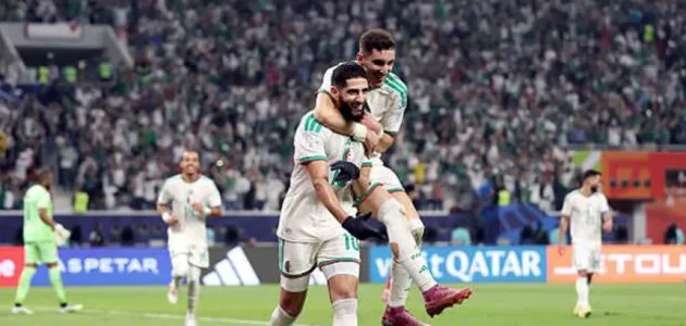 خماسية مدوية… الجزائر تكتسح البحرين وتعتلي صدارة مجموعتها في كأس العرب 1 خماسية مدوية… الجزائر تكتسح البحرين وتعتلي صدارة مجموعتها في كأس العرب